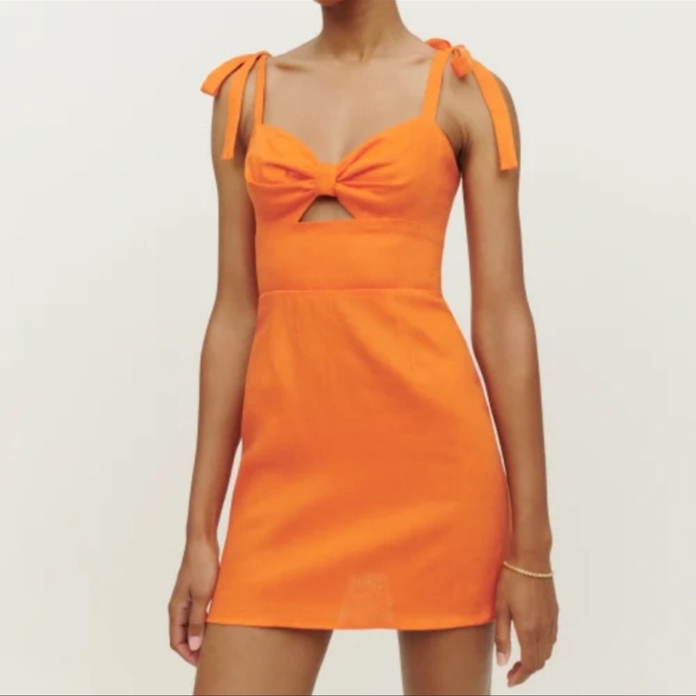 Reformation Orange Mini Dress